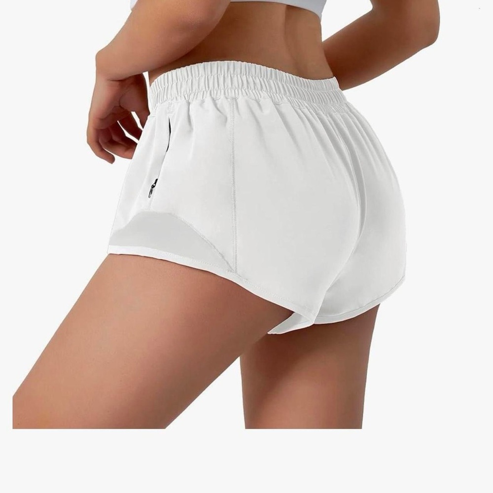 Amazon White Athletic Shorts with Elastic Waistband